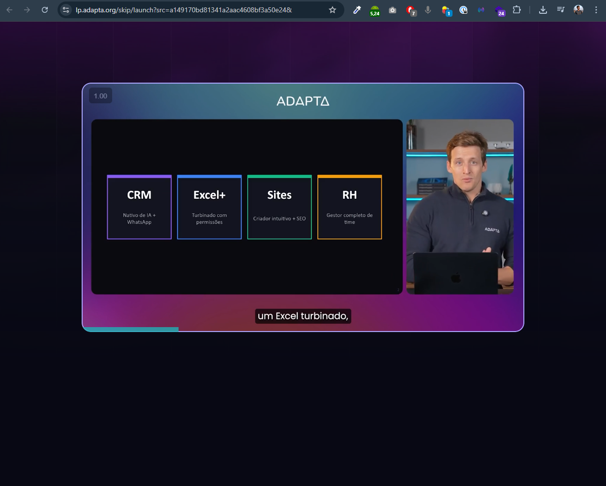 Live Adapta - apresentação do Skip